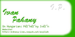 ivan pahany business card
